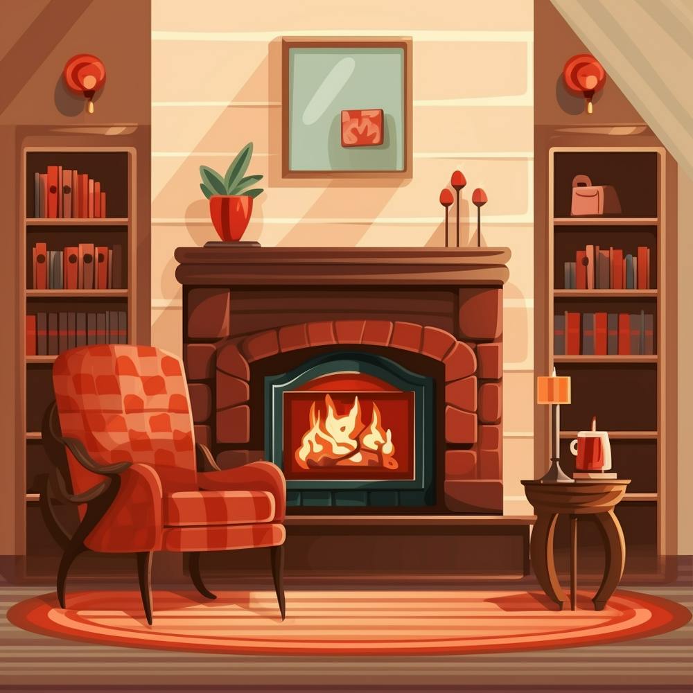 Living Room With Fireplace