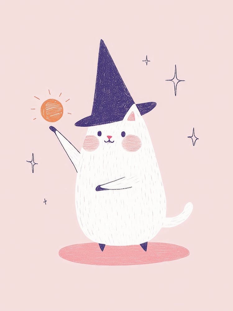 Cute Cat on Pink background