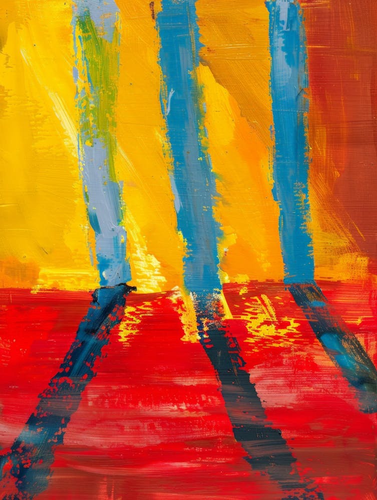 Red, Yellow And Blue Art Print by Moving Clouds Art – Fy!