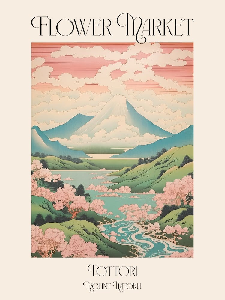 Flower Market Mount Mitoku In Tottori, Japanese Landscape 3 Poster