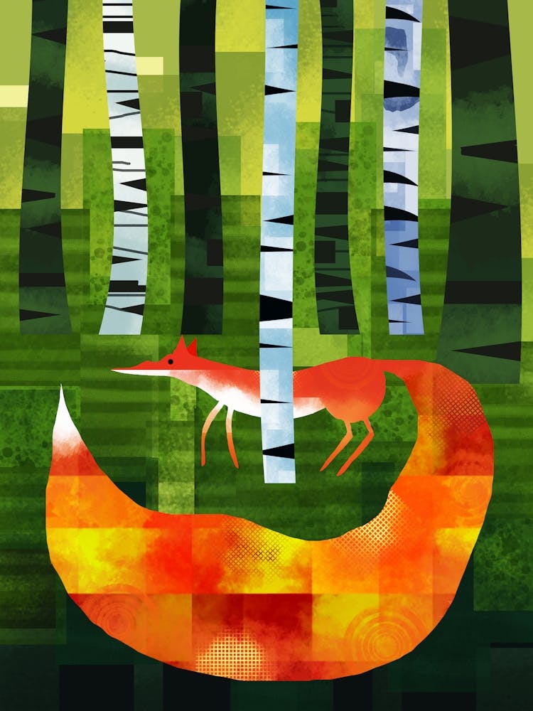 Abstract Fox in Forest
