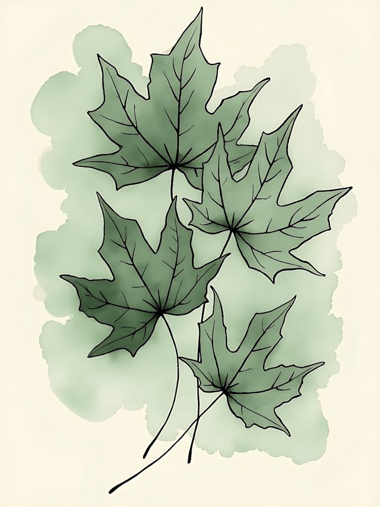 Delicate Sage Green Petal Dance