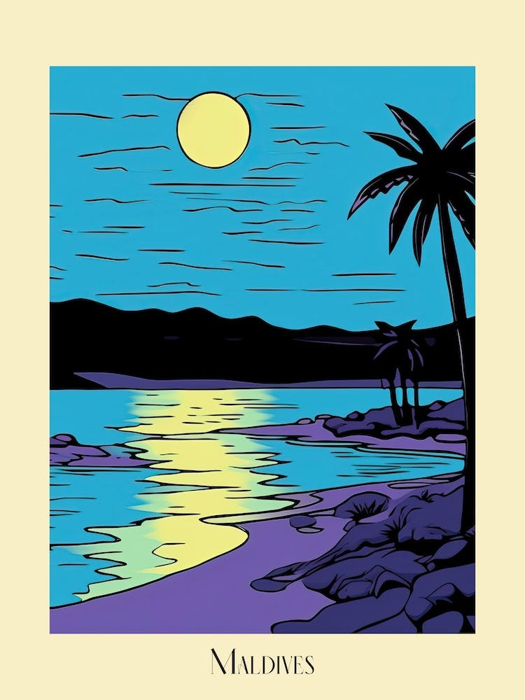 Poster Of Minimal Design Style Of Maldives 2