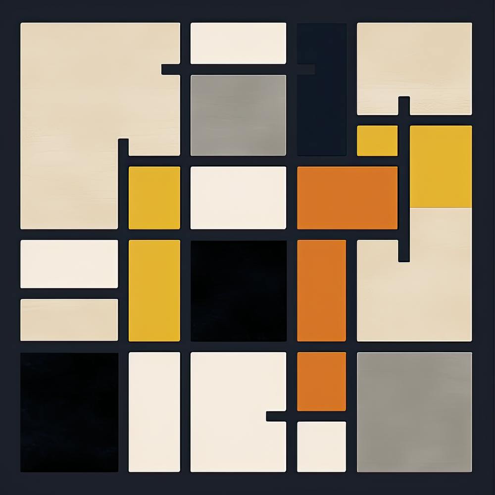 Vintage Geometric Whirl: Mid Century Symphonic Patterns