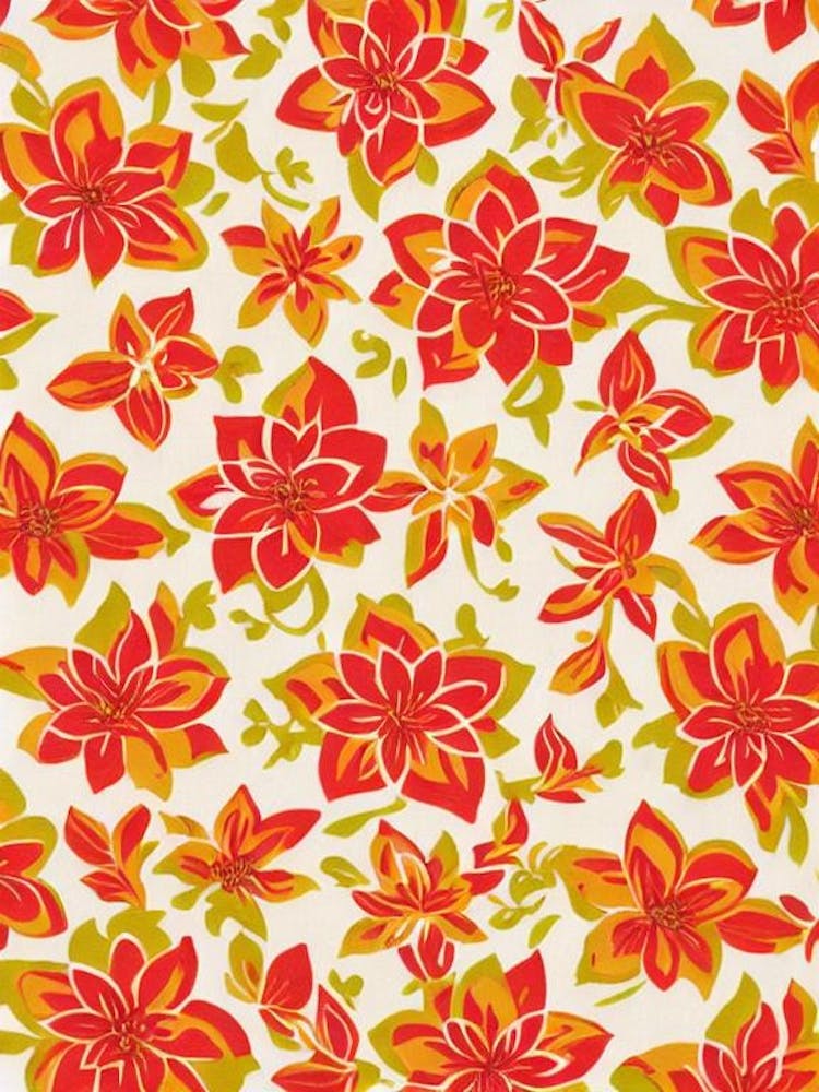 Amaryllis Floral Print Warm Tones 1 Flower