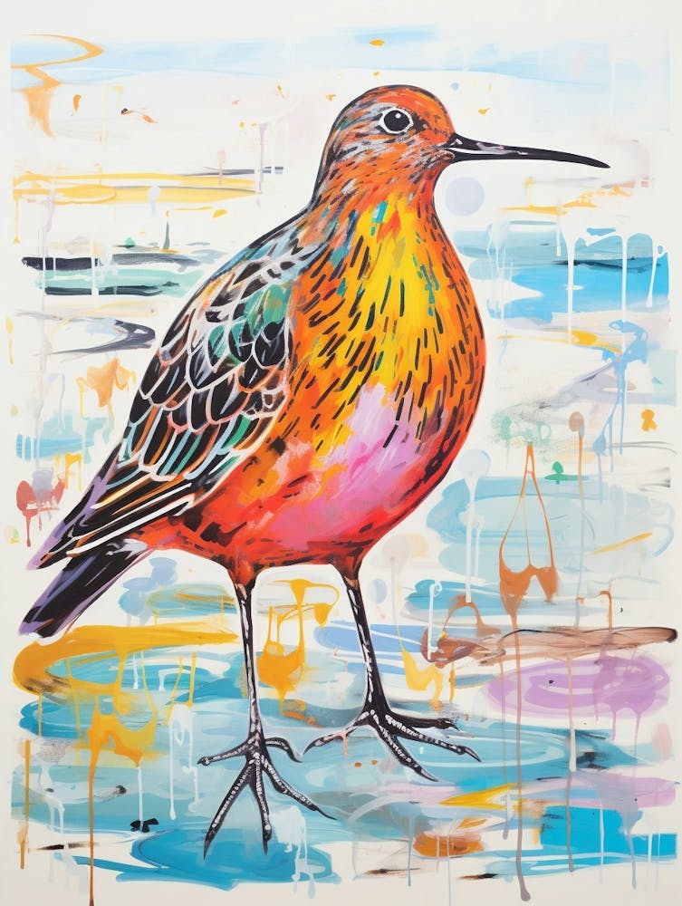 Colourful Bird Painting Dunlin 2