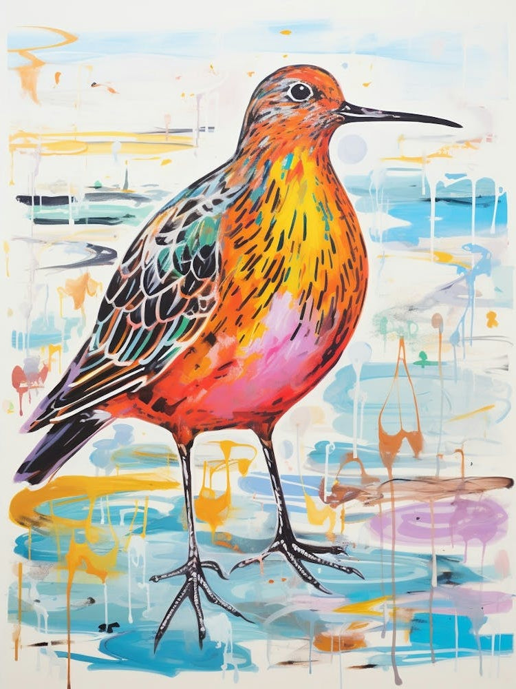 Colourful Bird Painting Dunlin 2