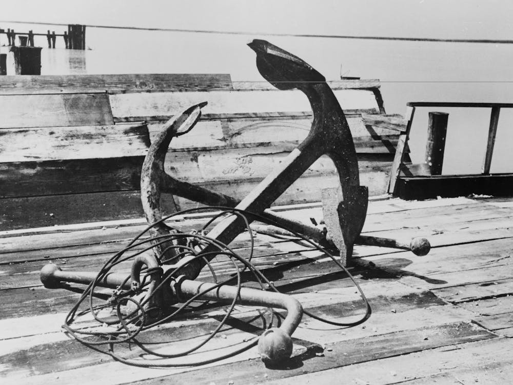 Anchors On Dock, Burrwood, Louisiana By Russell Lee