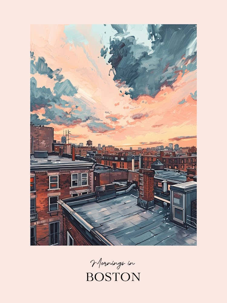 Mornings In Boston Rooftops Morning Skyline 2