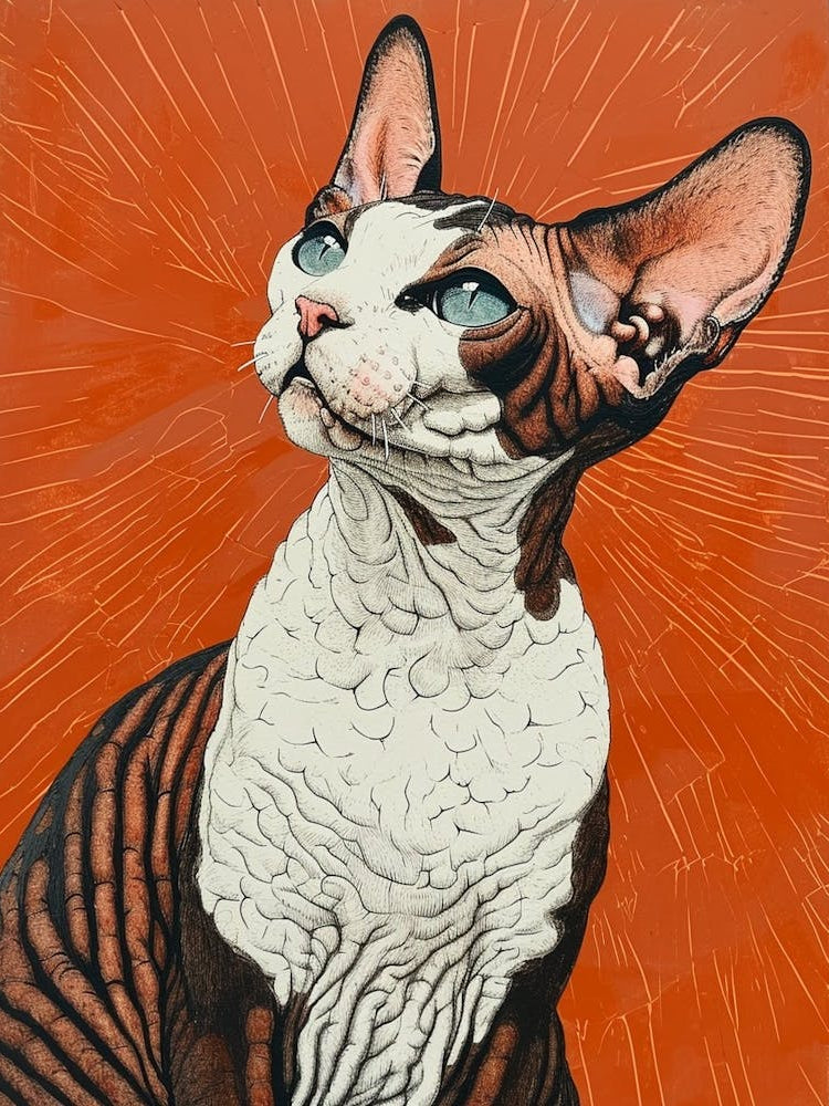 Devon Rex Relief Illustration 4