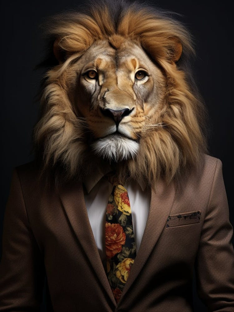 African Lion Wearing A Suit 2