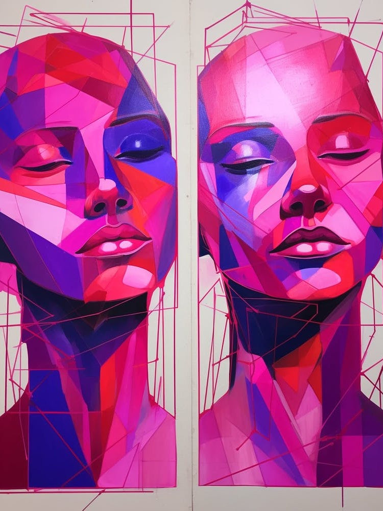 Abstract Geometric Lady Portrait 14