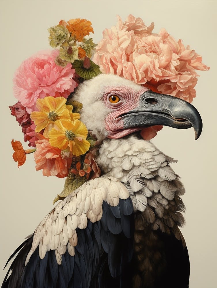 Bird With A Flower Crown Vulture 2
