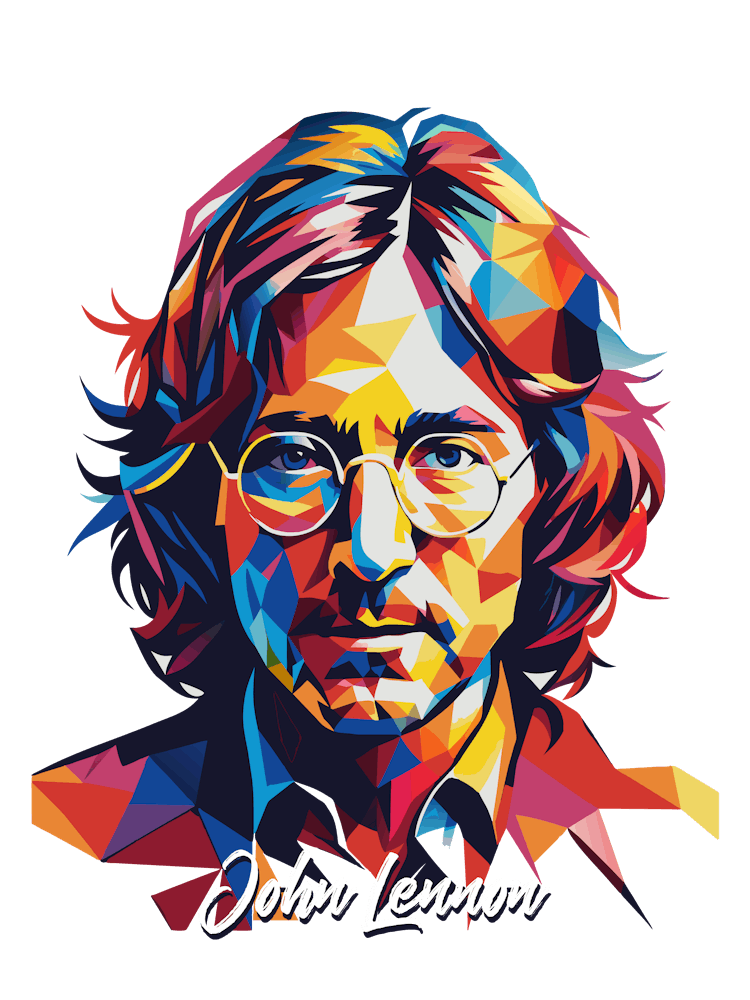 John Lennon The Beatles 01 Portrait Music Icon Style WPAP Pop Art