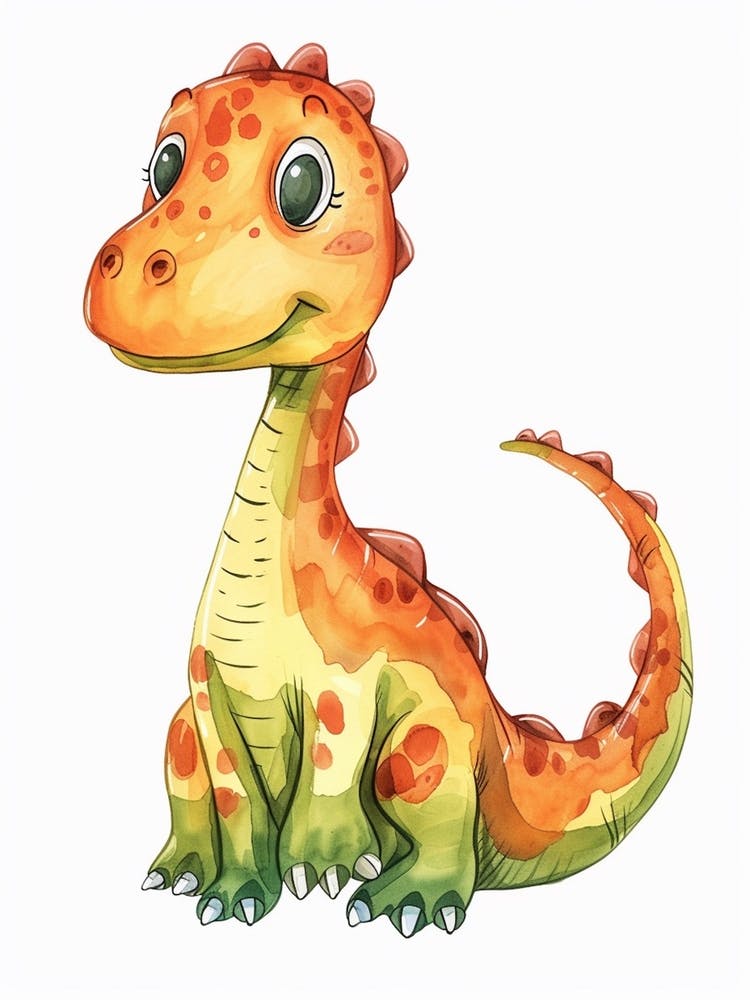 Cute Spot Pattern Dinosaur Cartoon  1