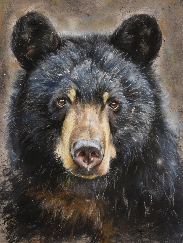 Black Bear Pastel Watercolour 3