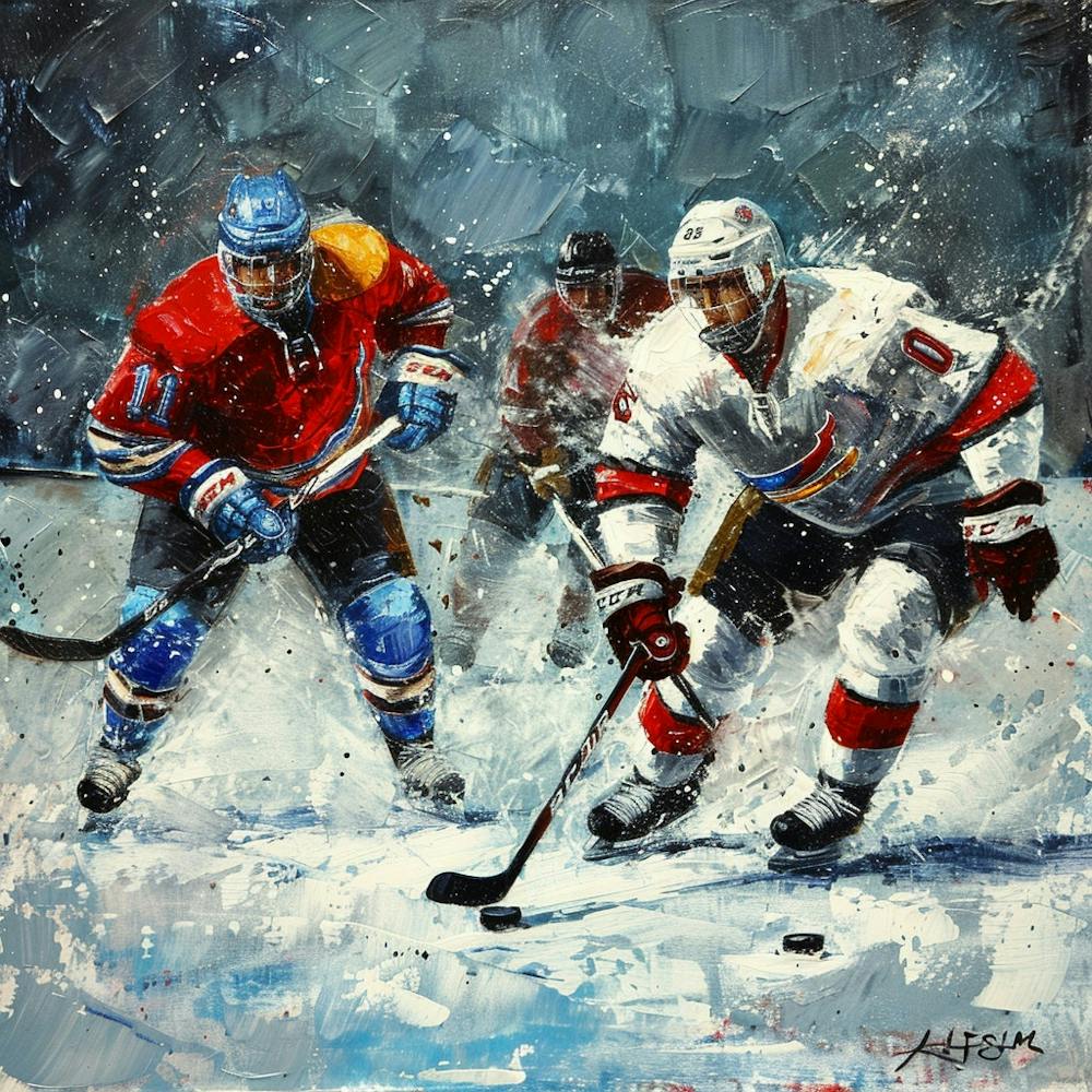 A Ice Hockey Match Oil Painting Illustration 1718701190 2