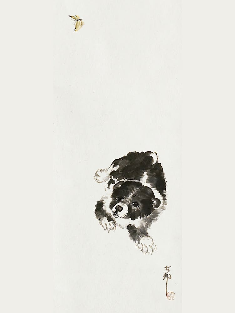 Dog And Butterfly (1887–1945), Ohara Koson