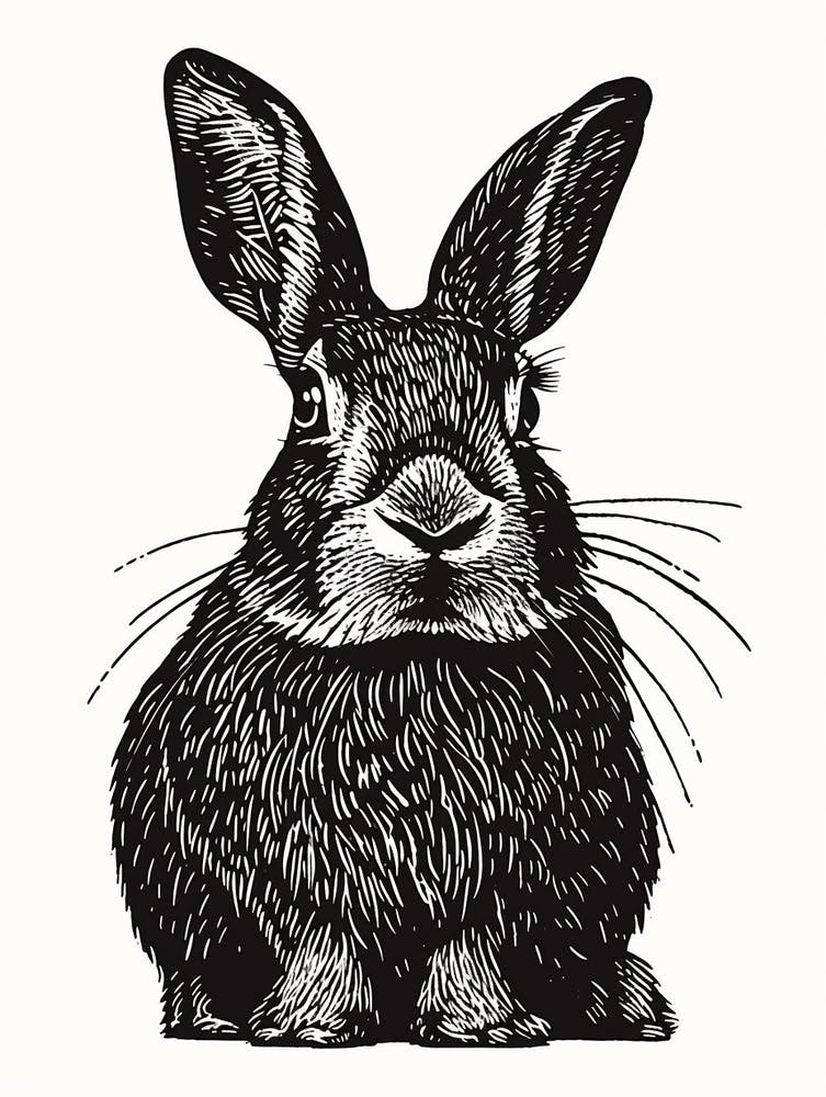 Beveren Blockprint Rabbit Illustration 4