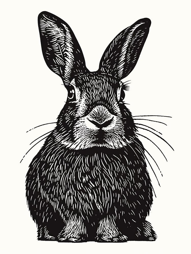 Beveren Blockprint Rabbit Illustration 4