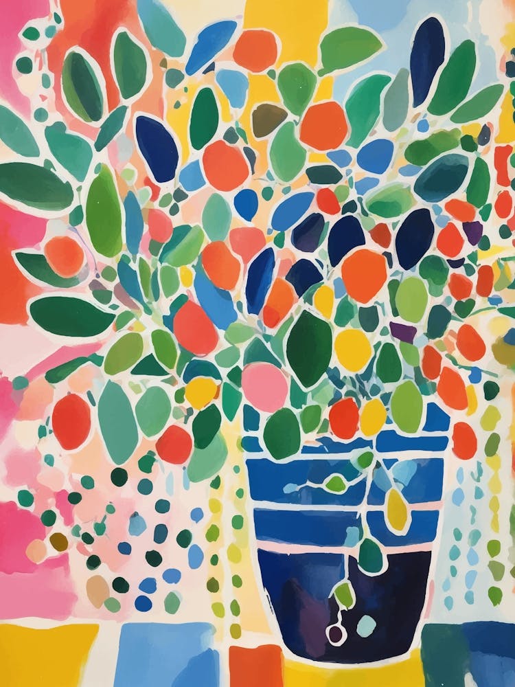Abstract colorful botanical