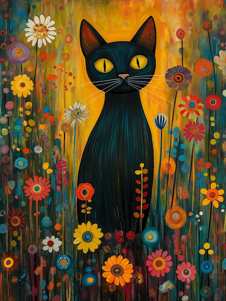 A Black Cat In The Garden