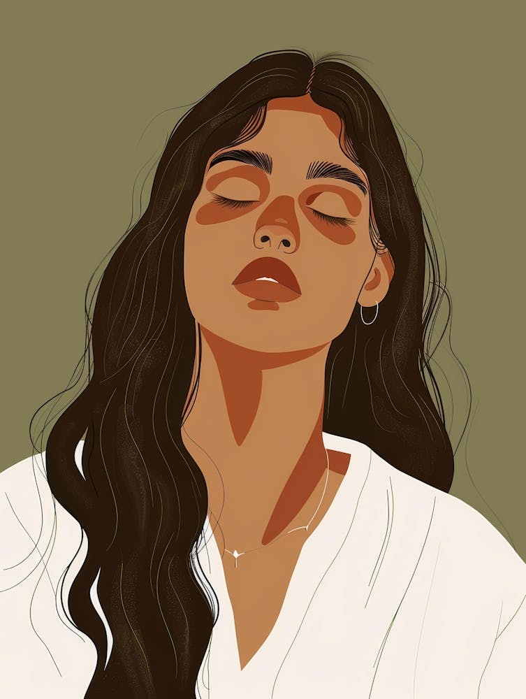 Illustration Of A Woman Sleeping