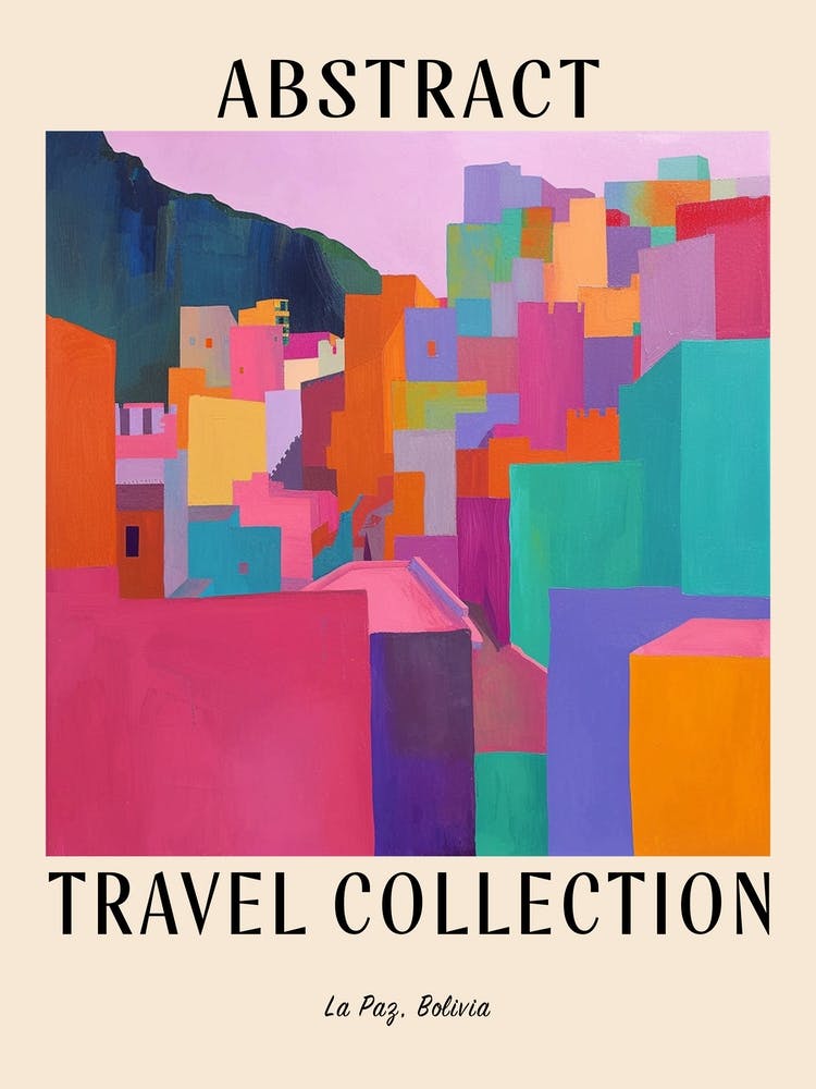 Abstract Travel Collection Poster La Paz Bolivia 4