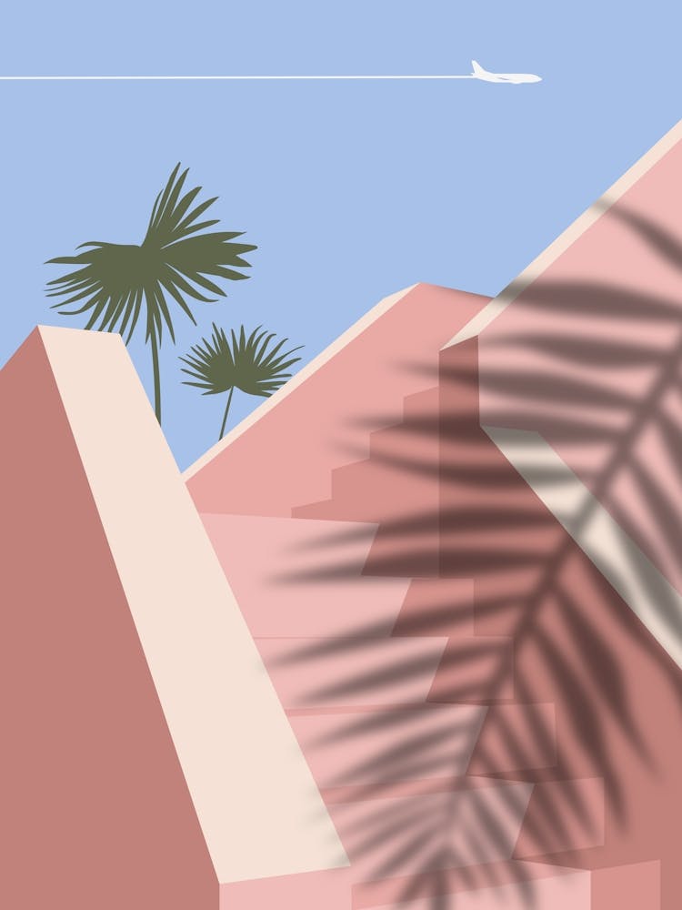 Stairway To Paradise. Boho travel art. Morocco poster — boho travel poster