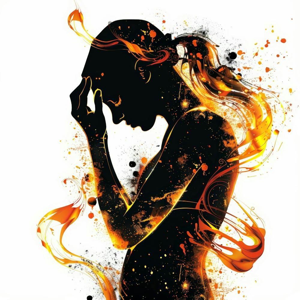 Portrait Of A Woman In Flames