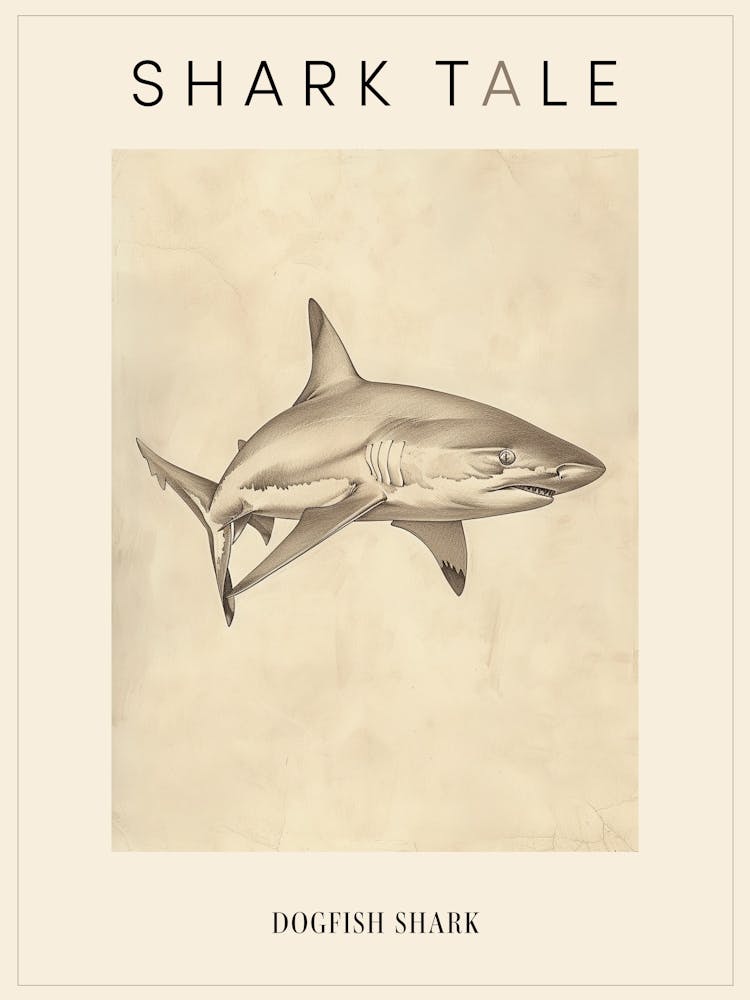 Dogfish Shark Vintage Illustration 7 Poster