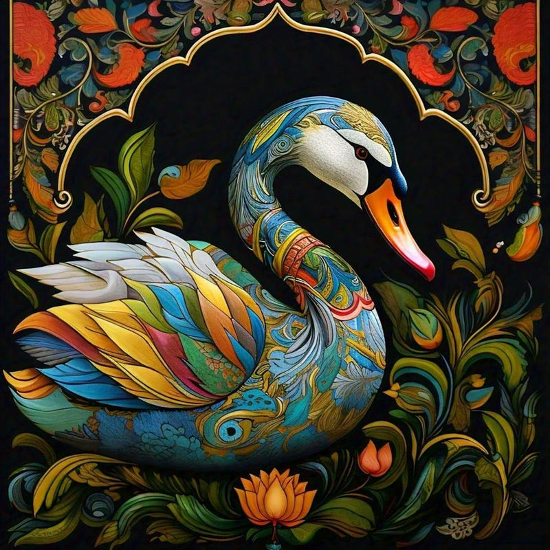 Swan kalamkari print