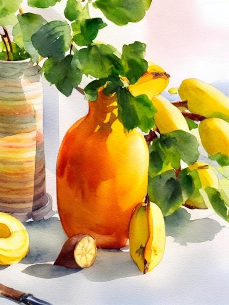 Plantain Italian Watercolour fruit