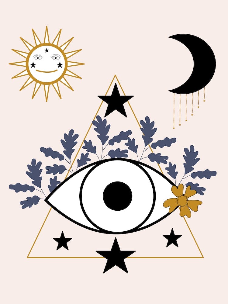 Eye Leaves And Celestial Elements