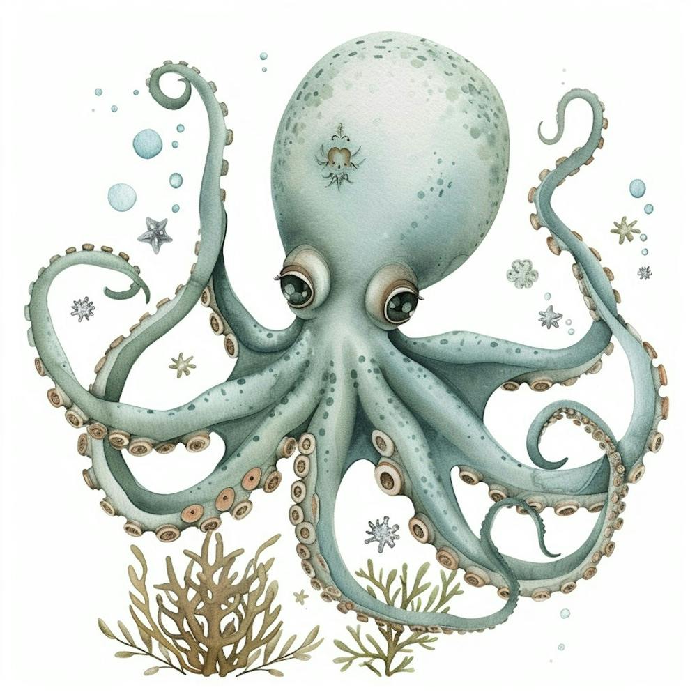 Cute Storybook Style Octopus 2