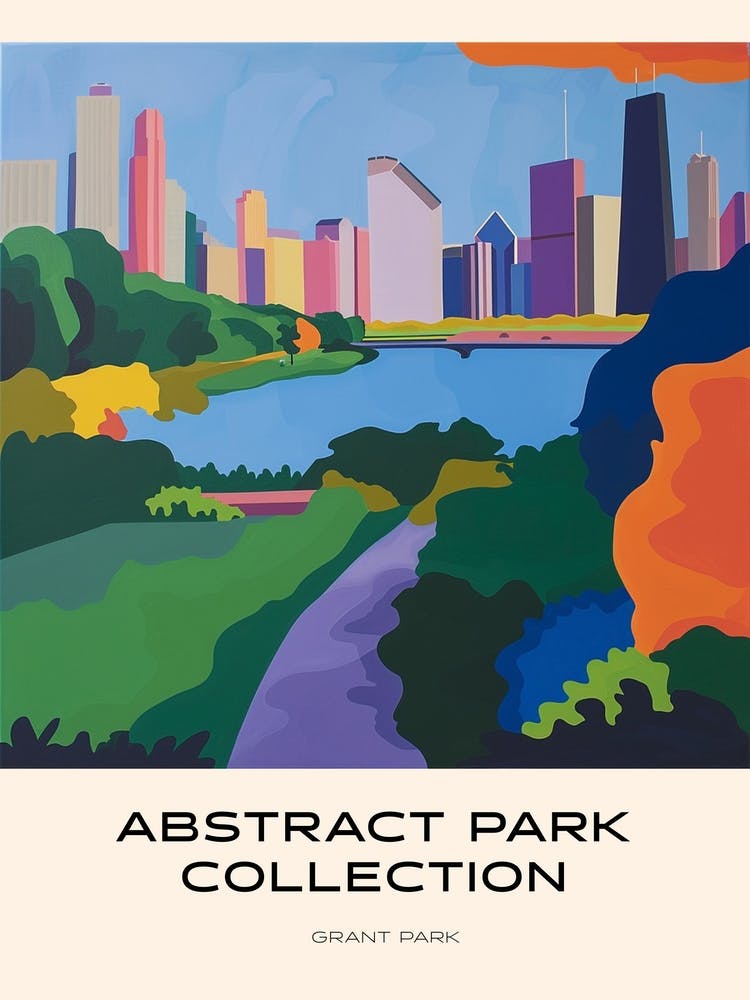 Abstract Park Collection Poster Grant Park Chicago United States 2