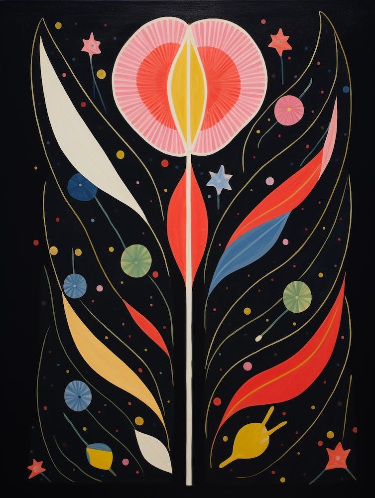 Tulip 4 Hilma Af Klint Inspired Flower Illustration