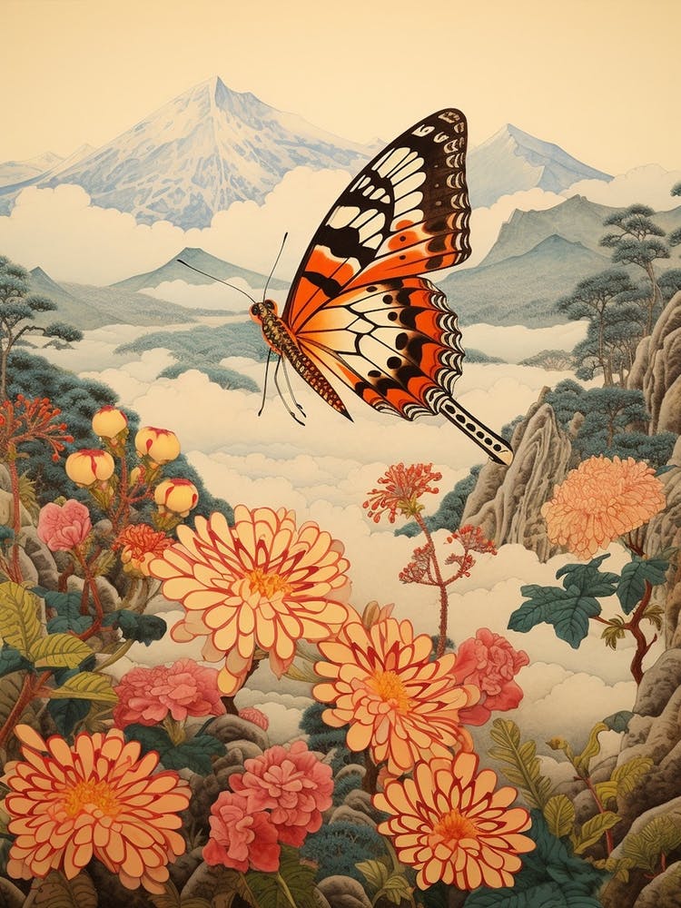 Japanese Style Butterfly Painting 1