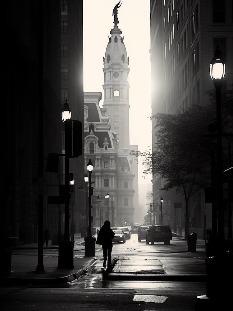 Philadelphia, Black And White Analogue Photograph 4