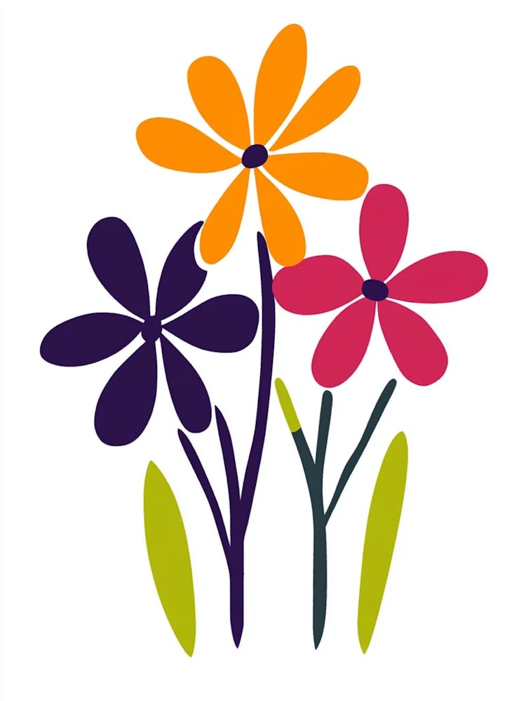 Flowers On A White Background 12