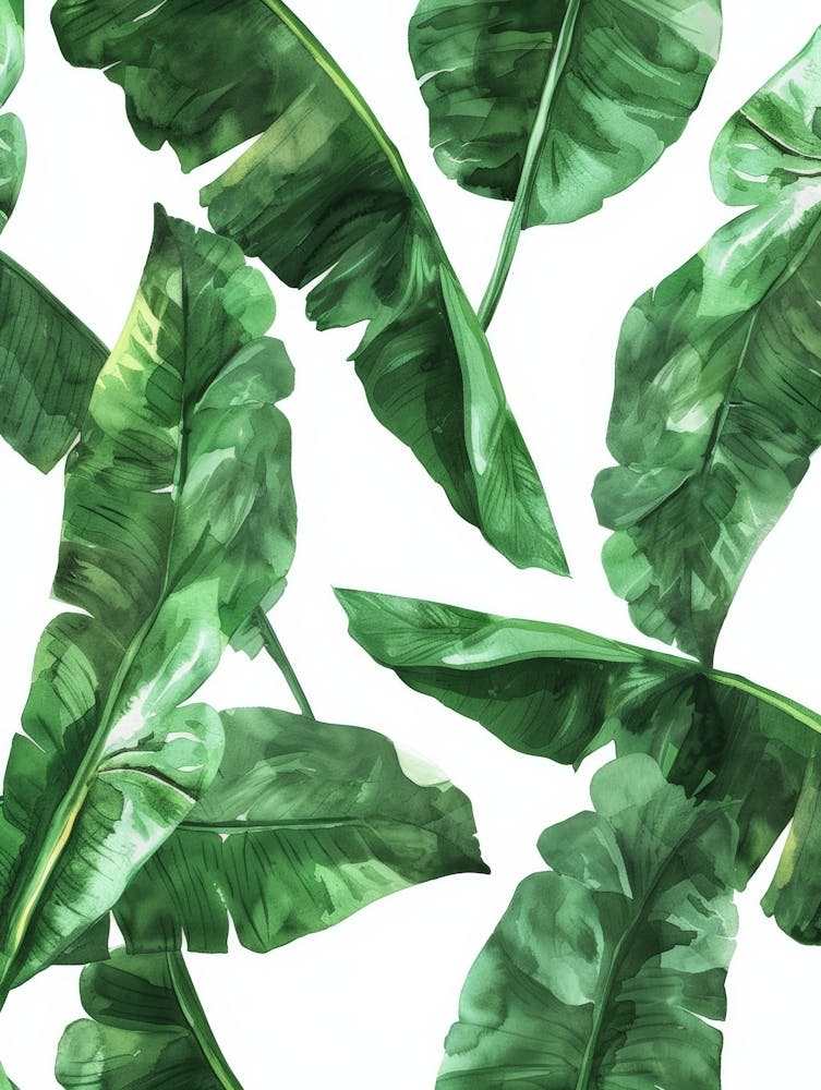 Motif Sans Raccord De Feuilles de Bananier Vertes