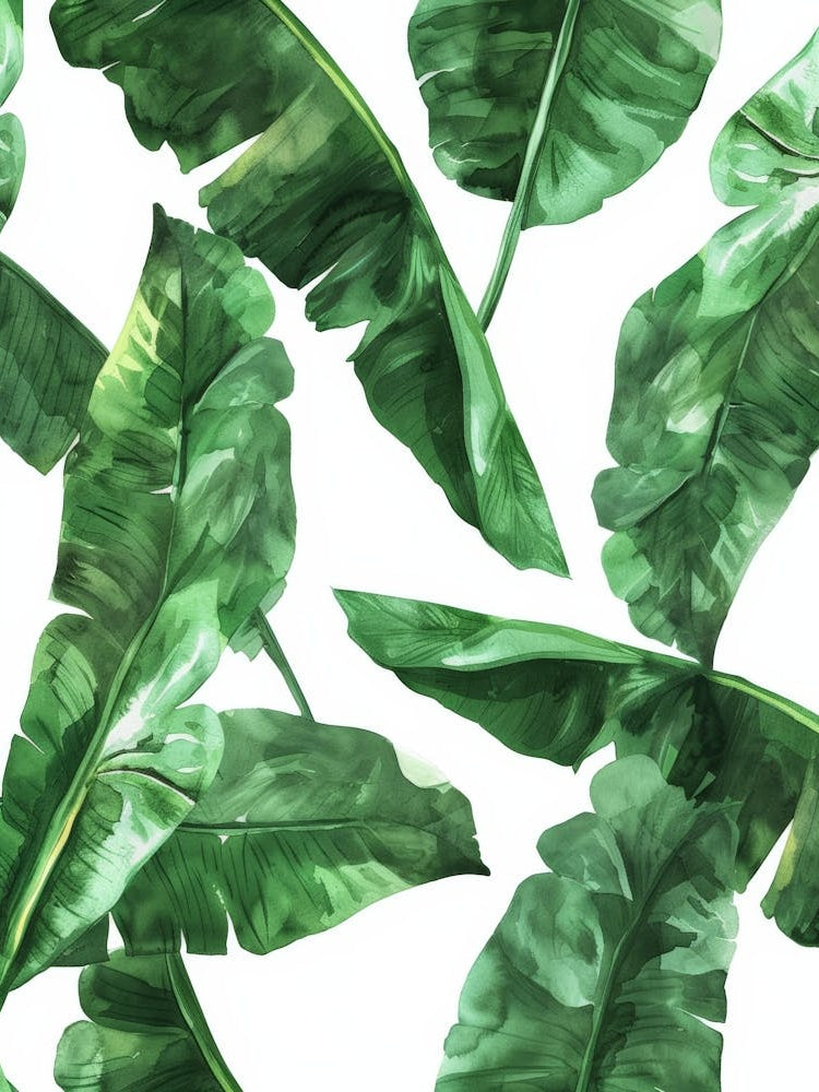 Seamless Pattern Of Green Banana Leaves
