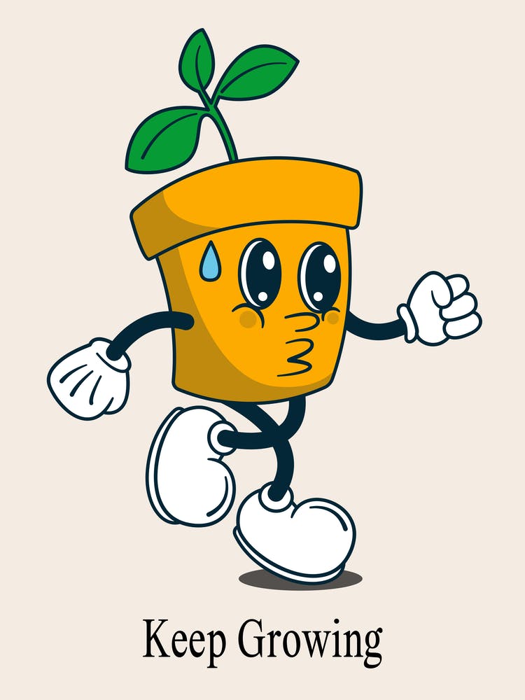 Self Growth Motivational Retro Cartoon 4