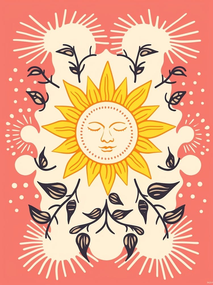Cute Pastel Sun Digital Illustration   2