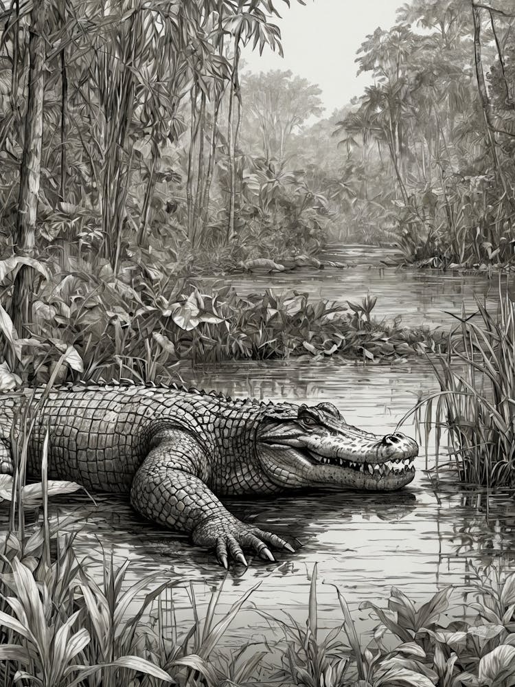 Alligator In The Jungle 1