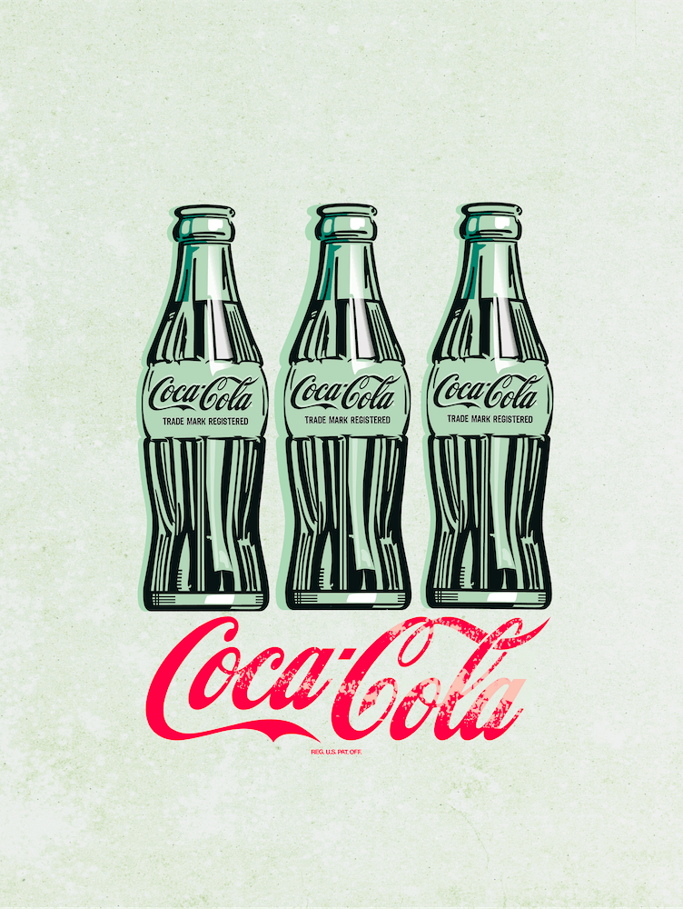 TRIO | COKE ART Digital replica |POP ART WORLD 2023 Vectorial illustration