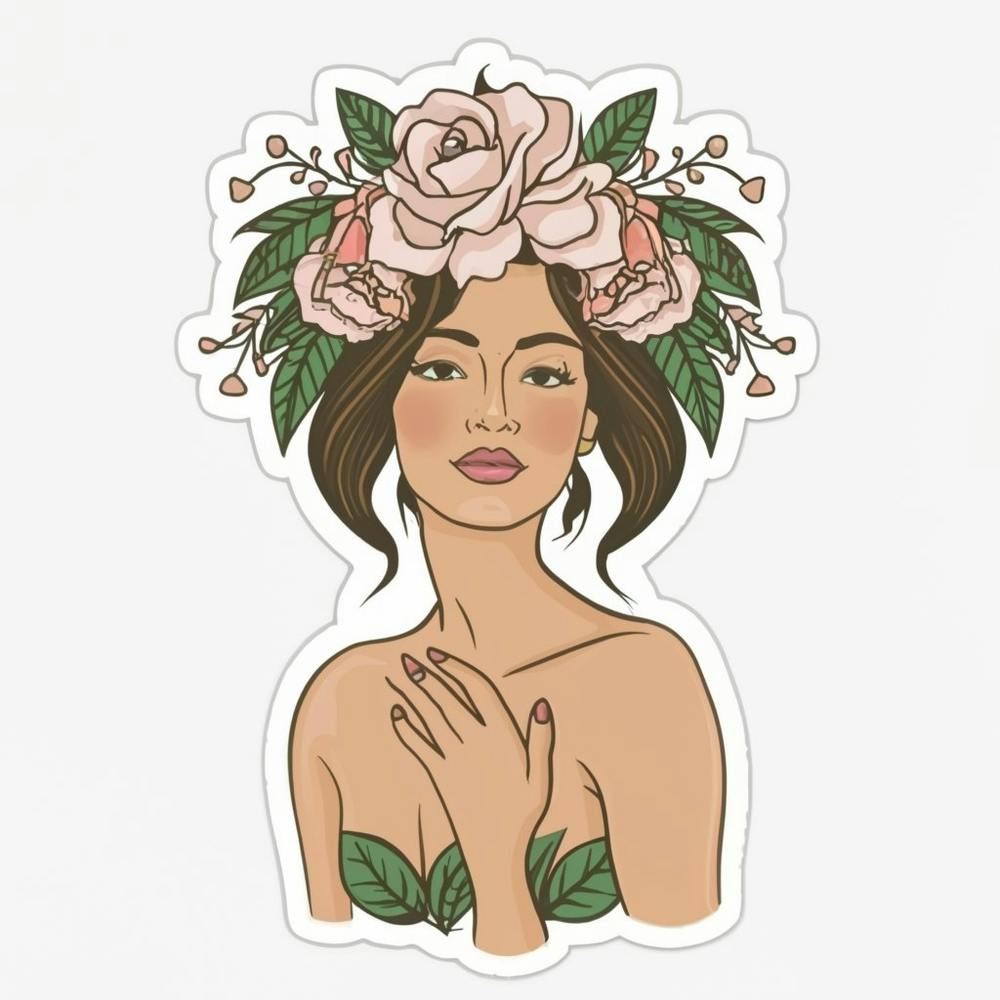Asian Woman With Flowers