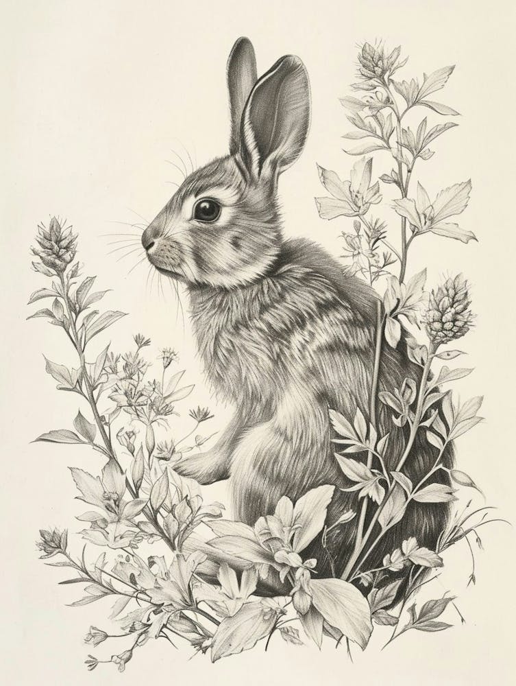 Dutch Rabbit Drawing 3 Art Print by Ritual Art Prints – Fy!