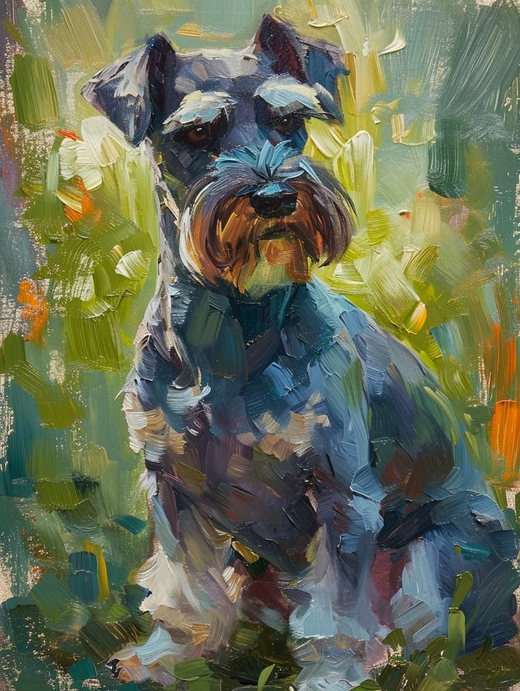 Miniature Schnauzer Acrylic Painting 2