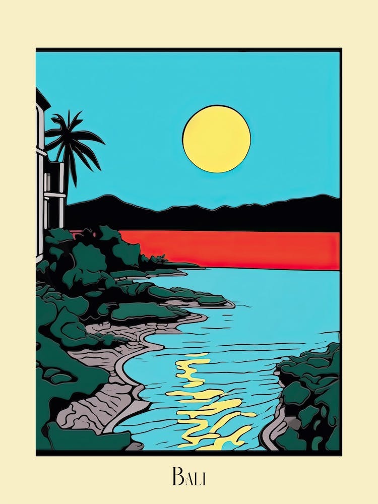 Poster Of Minimal Design Style Of Bali, Indonesia 2